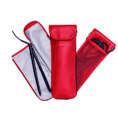 Red faux leather cool down case