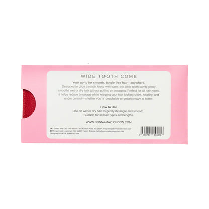 Wide Tooth Hair Comb with Faux Leather Pouch