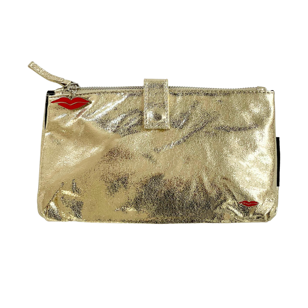 Clear Pocket Makeup Bag in Gold