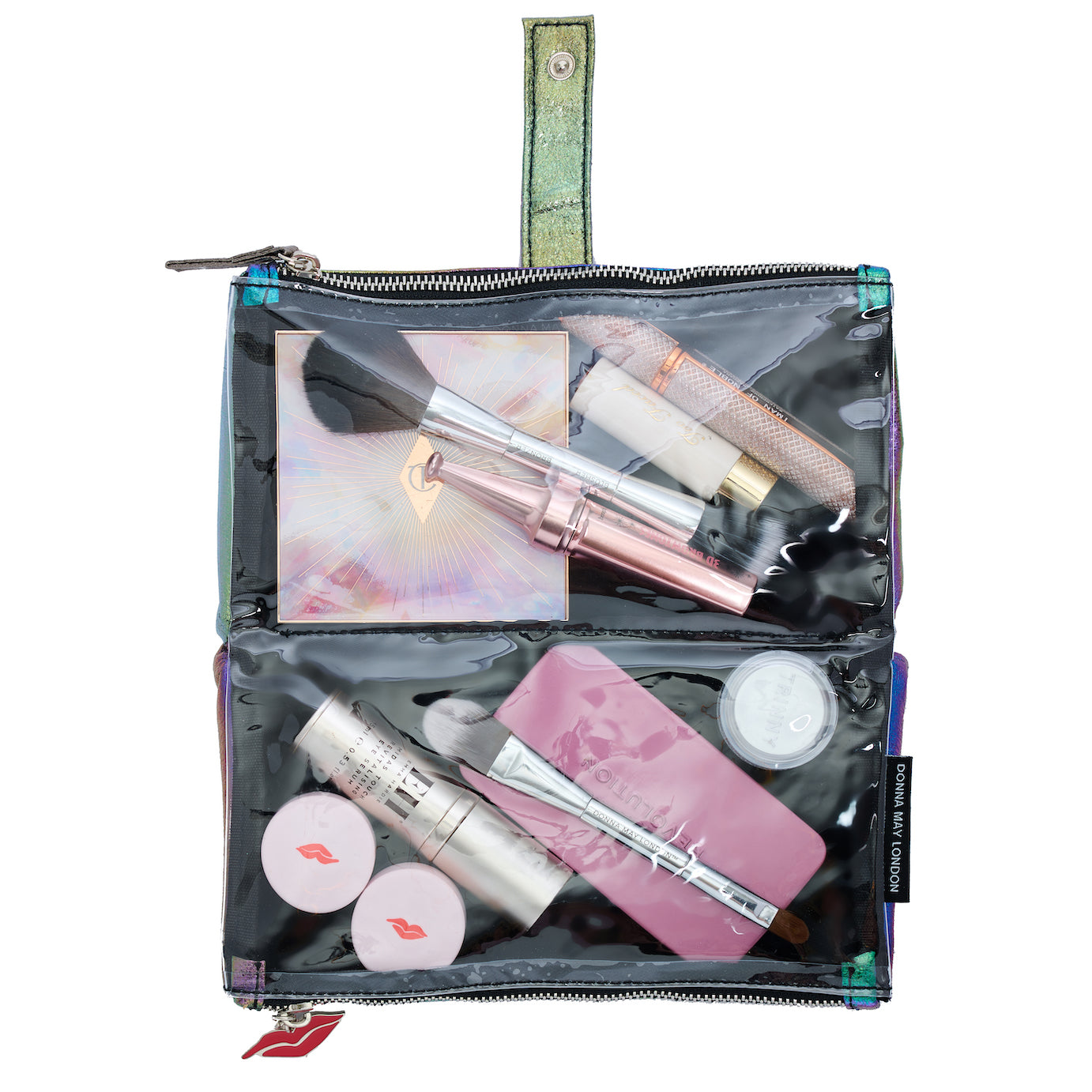 Colourful shiny makeup bag