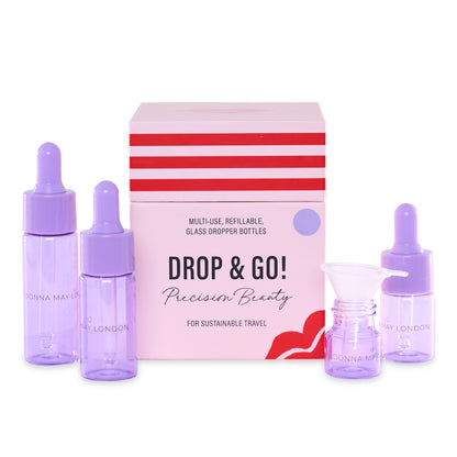 Glass Dropper Bottles Set of 4 in Lilac