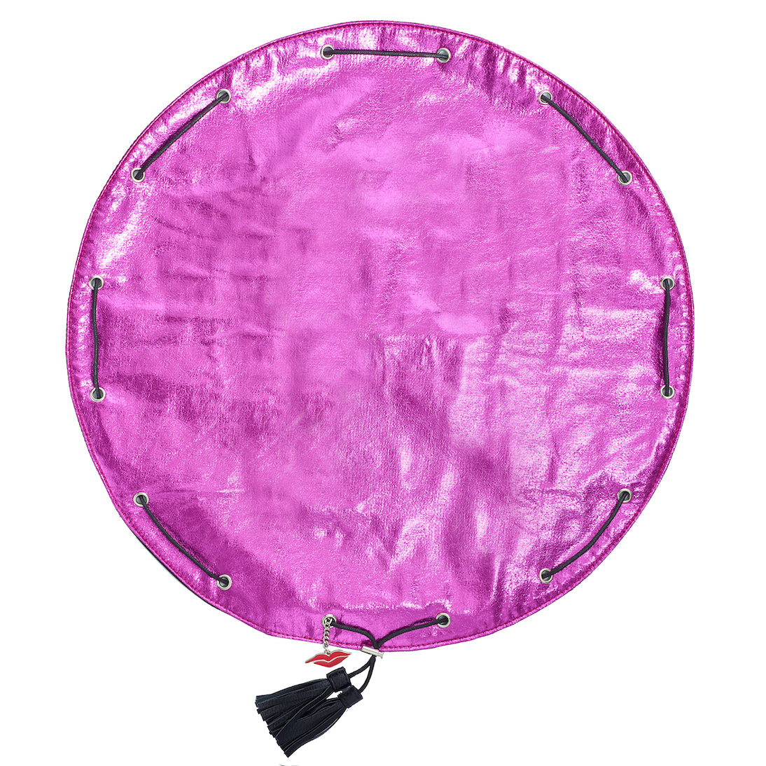 Lay Flat Makeup Bag - Hot Pink Metallic