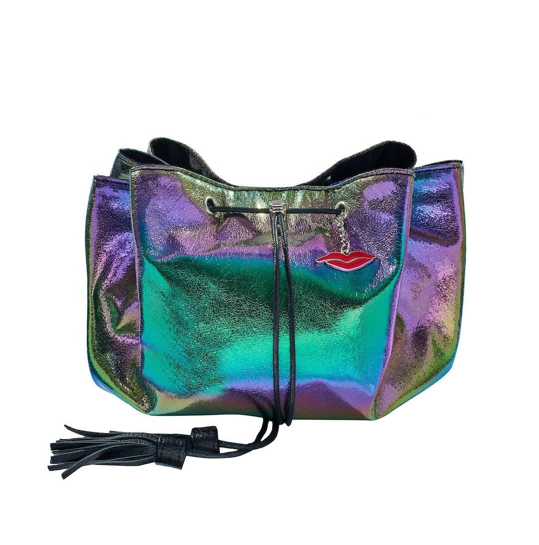 Large colourful open flat makeup bag