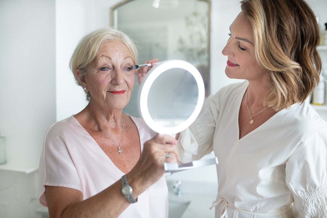 Magnified LED mirror