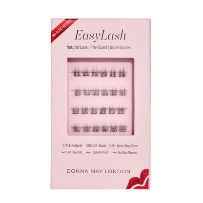 Easylash (8mm)  - Extra Short Petite Length, Pre-glued, Underlashes - Black