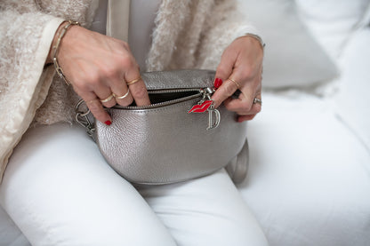 Sorrento City Bag in Pewter - With leather strap