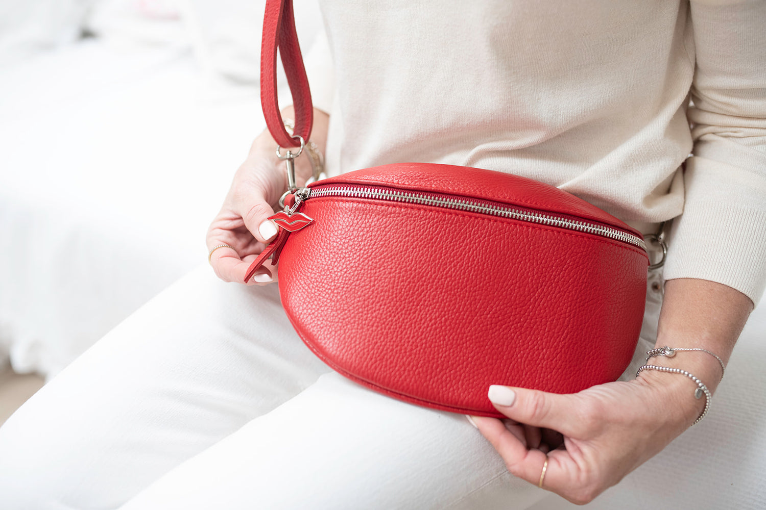 Red crossbody bag