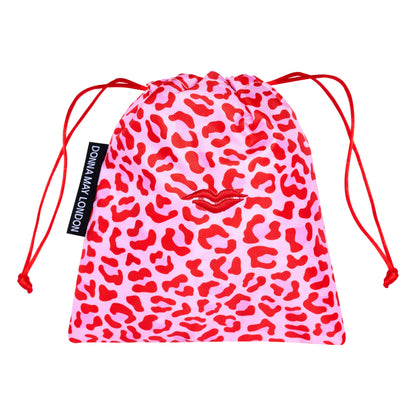 SALE Shower Cap with Cute Bow in Red &amp; Pink Leopard NO PACKAGING