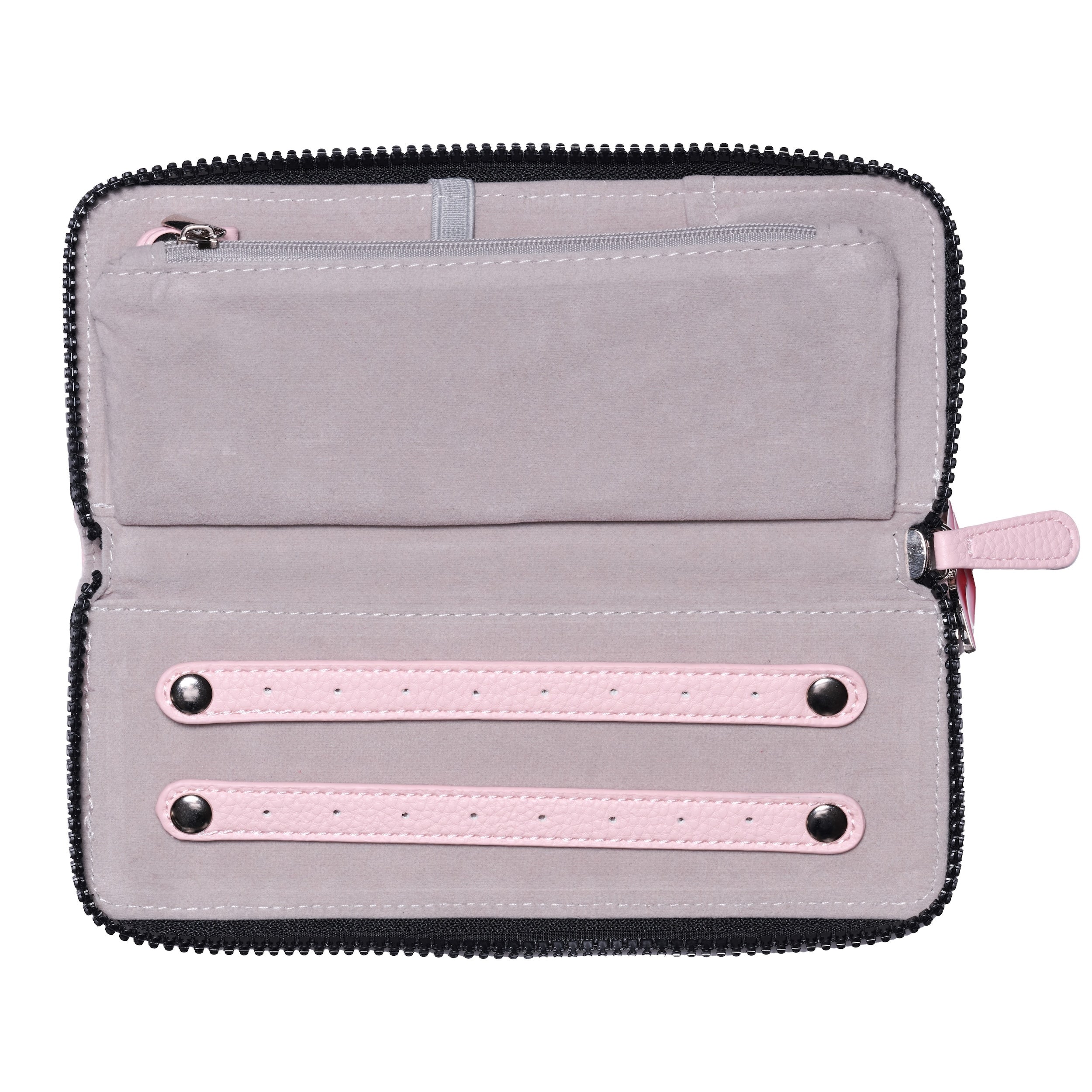 Jewellery Wallet in Blush Pink Faux leather