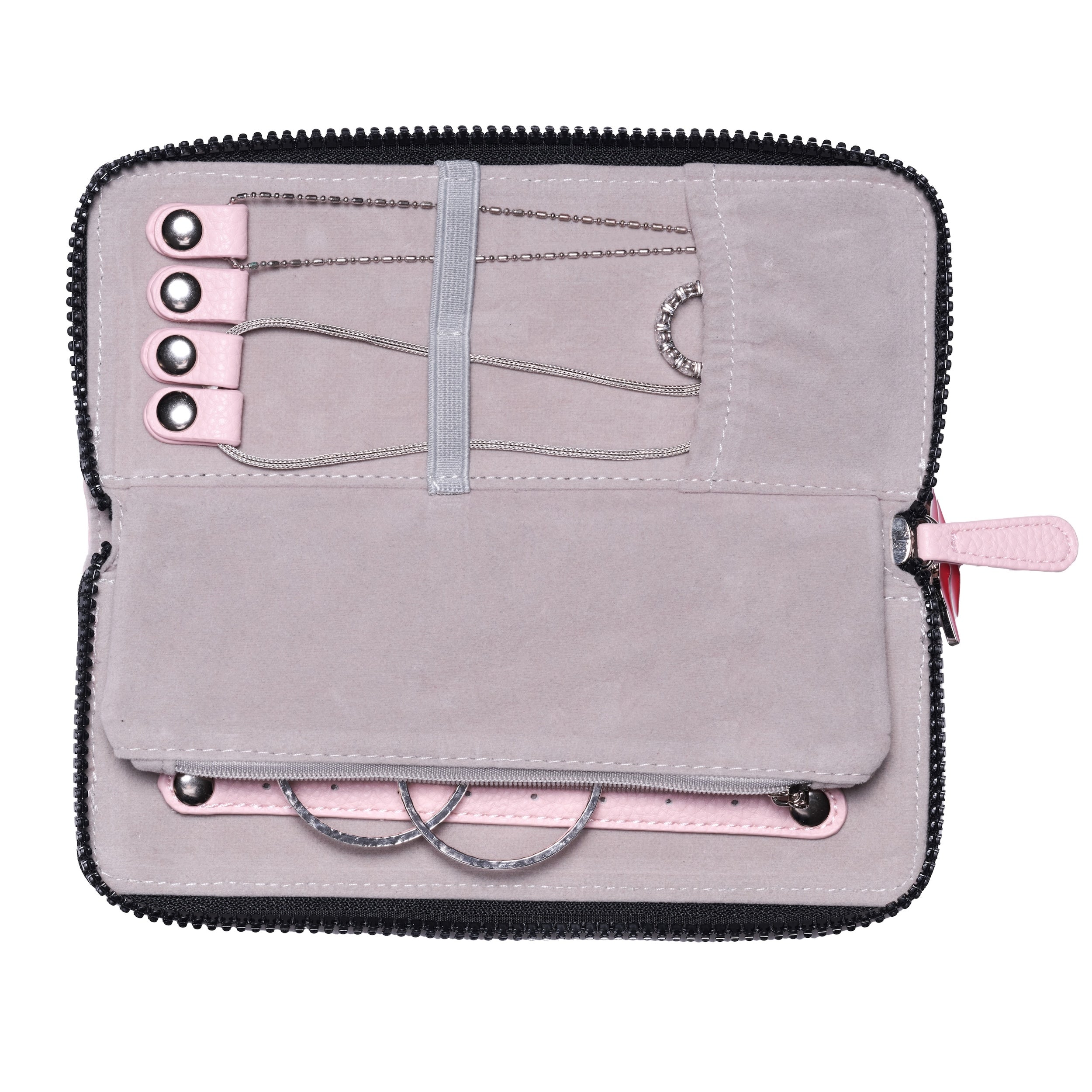 Jewellery Wallet in Blush Pink Faux leather