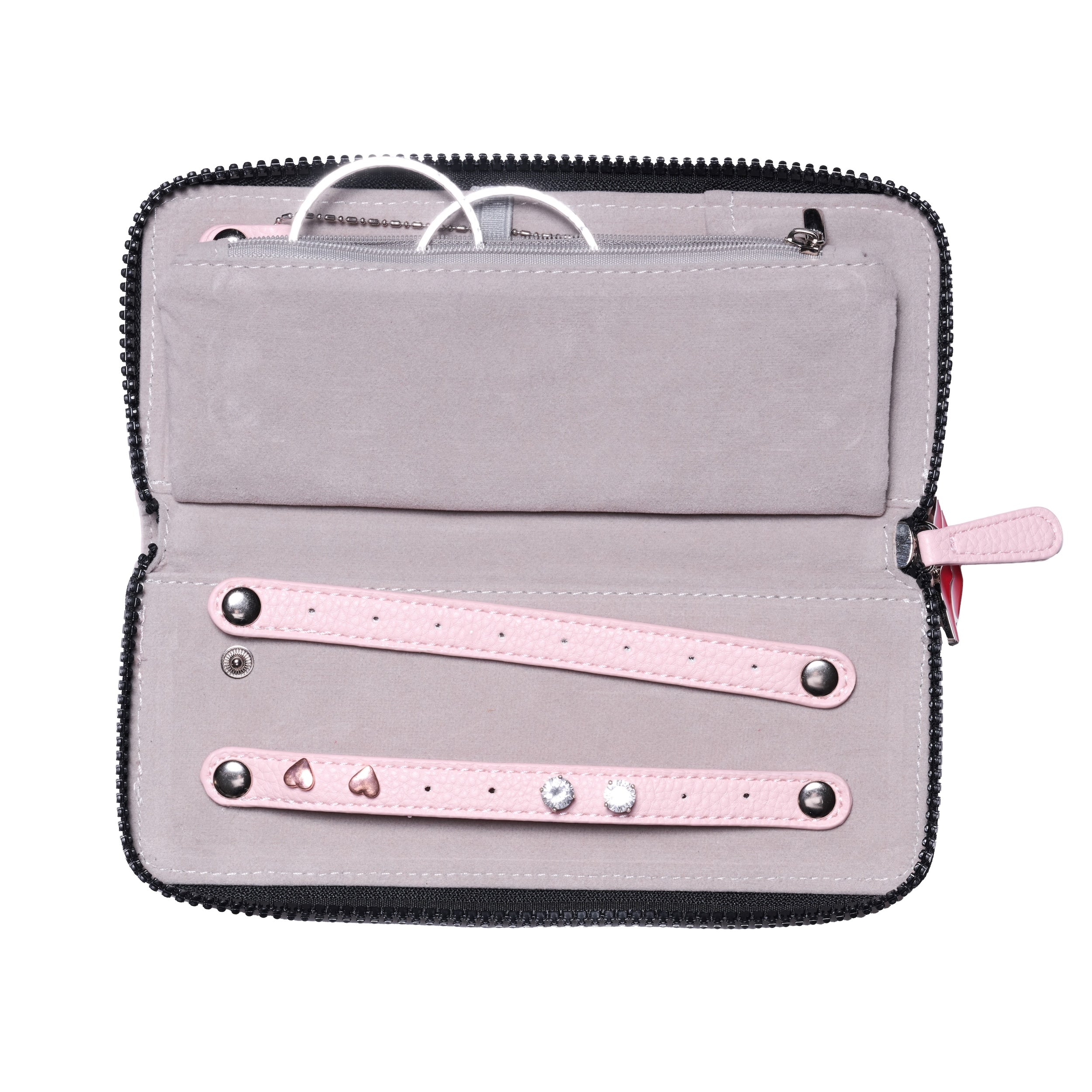 Jewellery Wallet in Blush Pink Faux leather