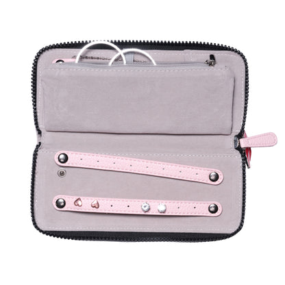 Jewellery Wallet in Blush Pink Faux leather