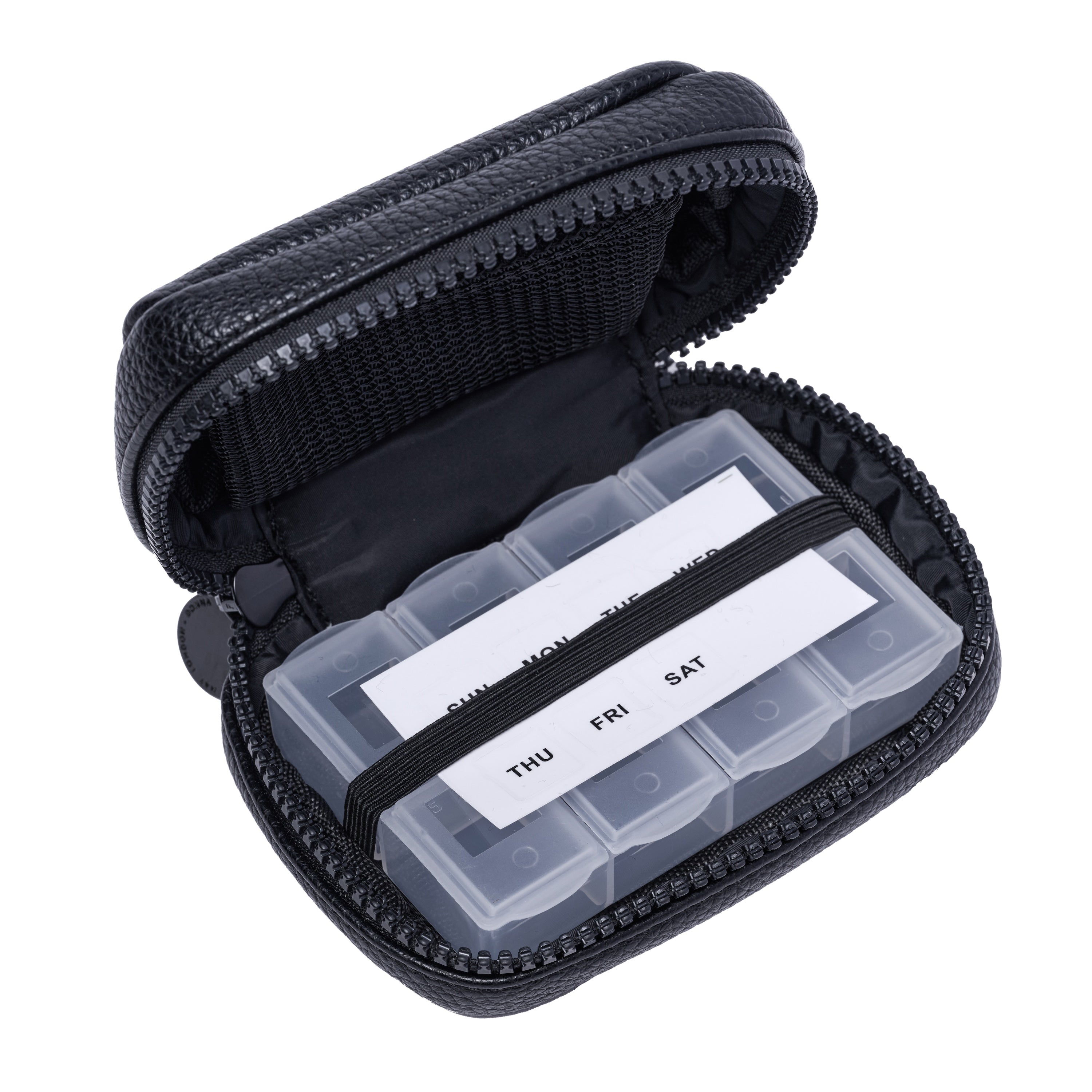 Portable Pill Organiser in Sleek Black - Unisex