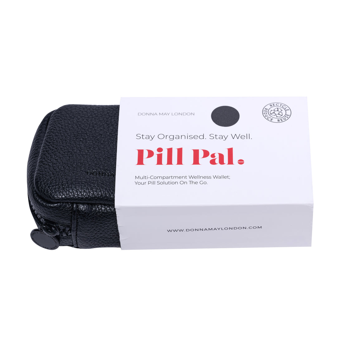 Portable Pill Organiser in Sleek Black - Unisex