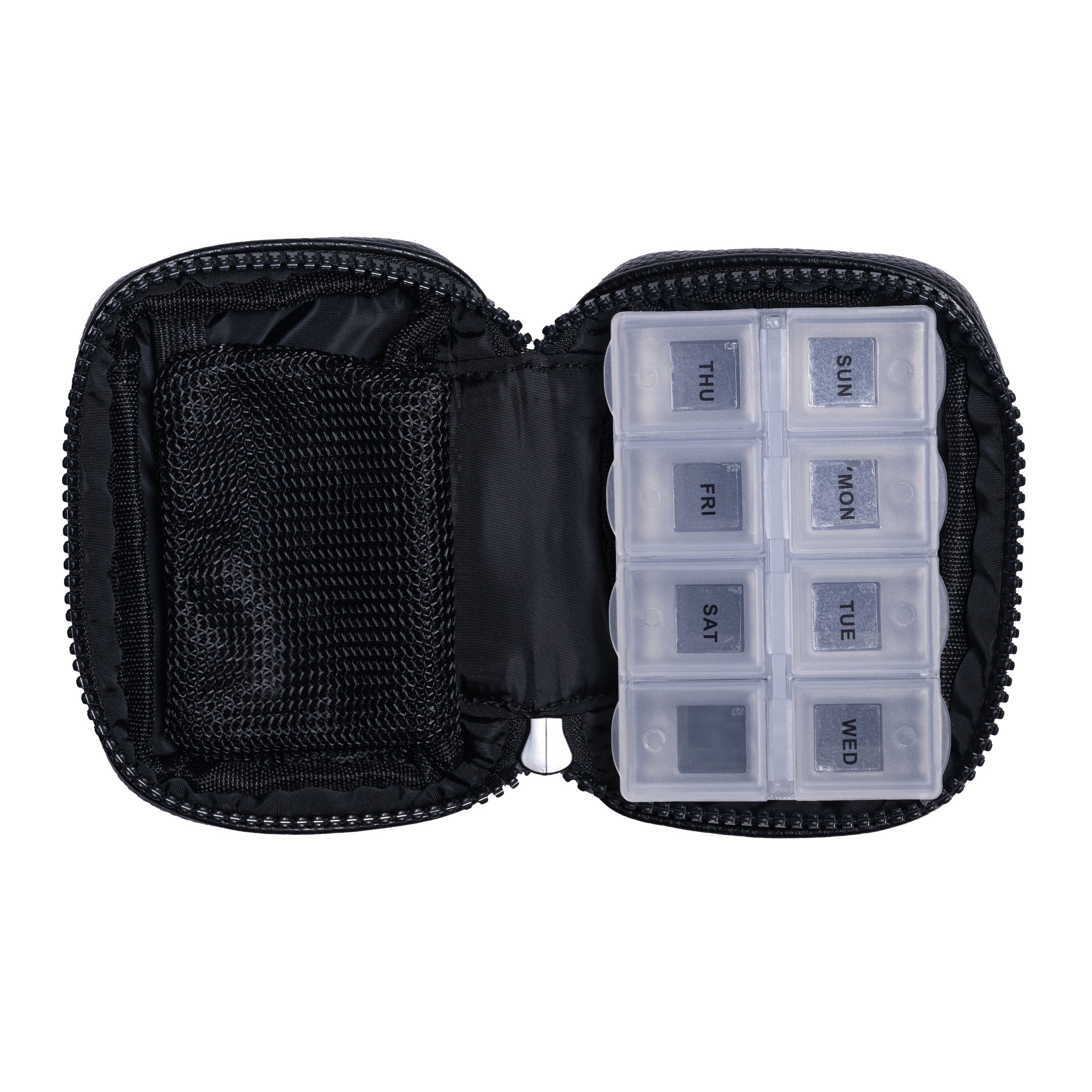 Portable Pill Organiser in Sleek Black - Unisex