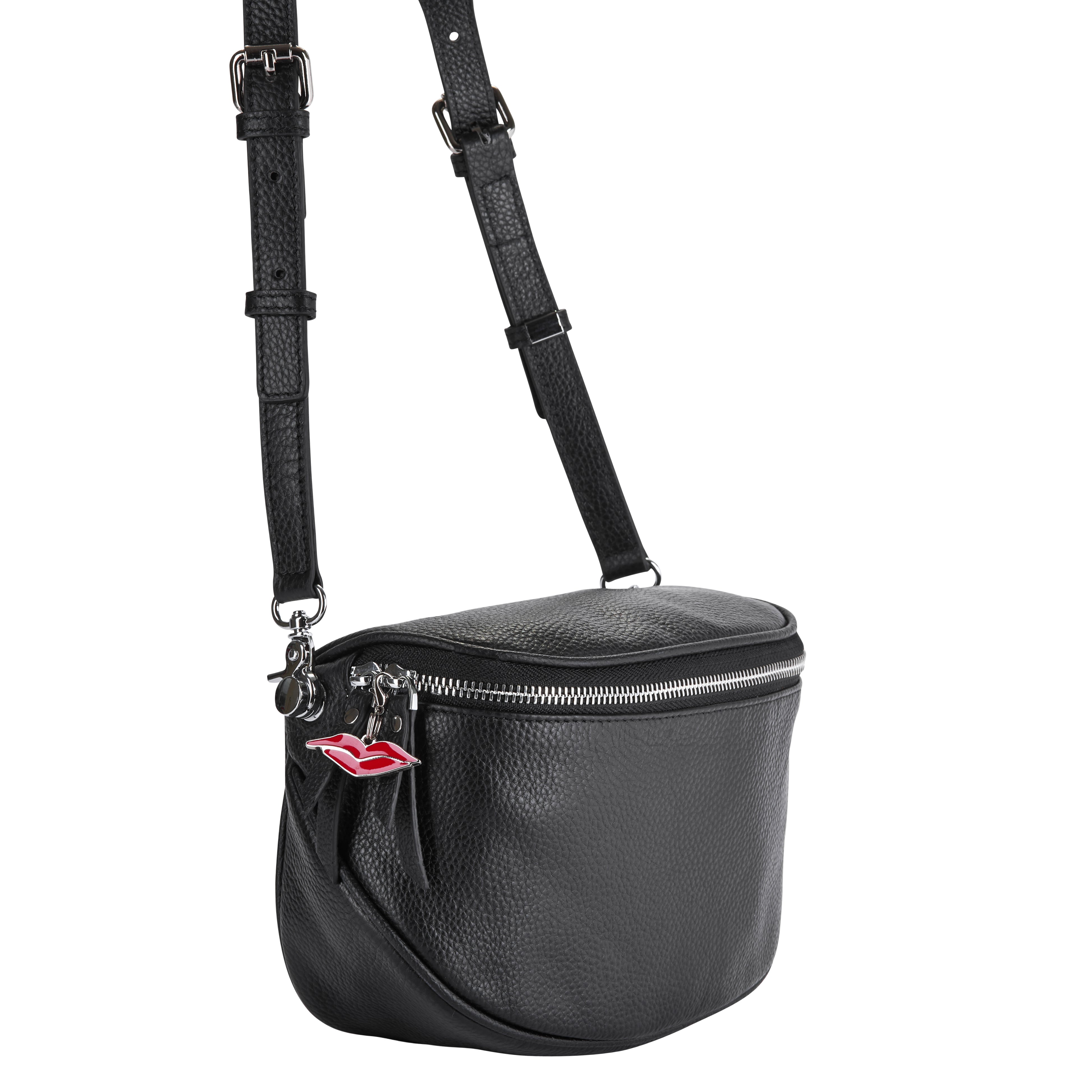 Black cross body online bag with chain strap