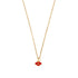 Gold Necklace with red lip