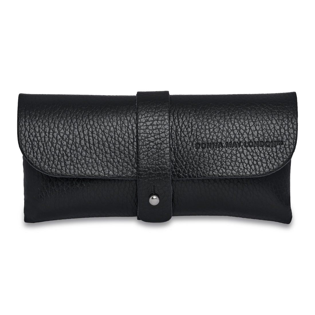 London Glasses Case in Soft Black  Italian Leather