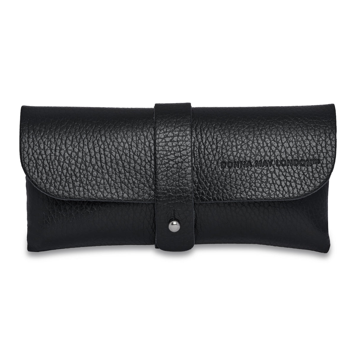 London Glasses Case in Soft Black  Italian Leather