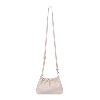 Lara Cross Body Bag in Off-White Italian Leather - gold metalwork