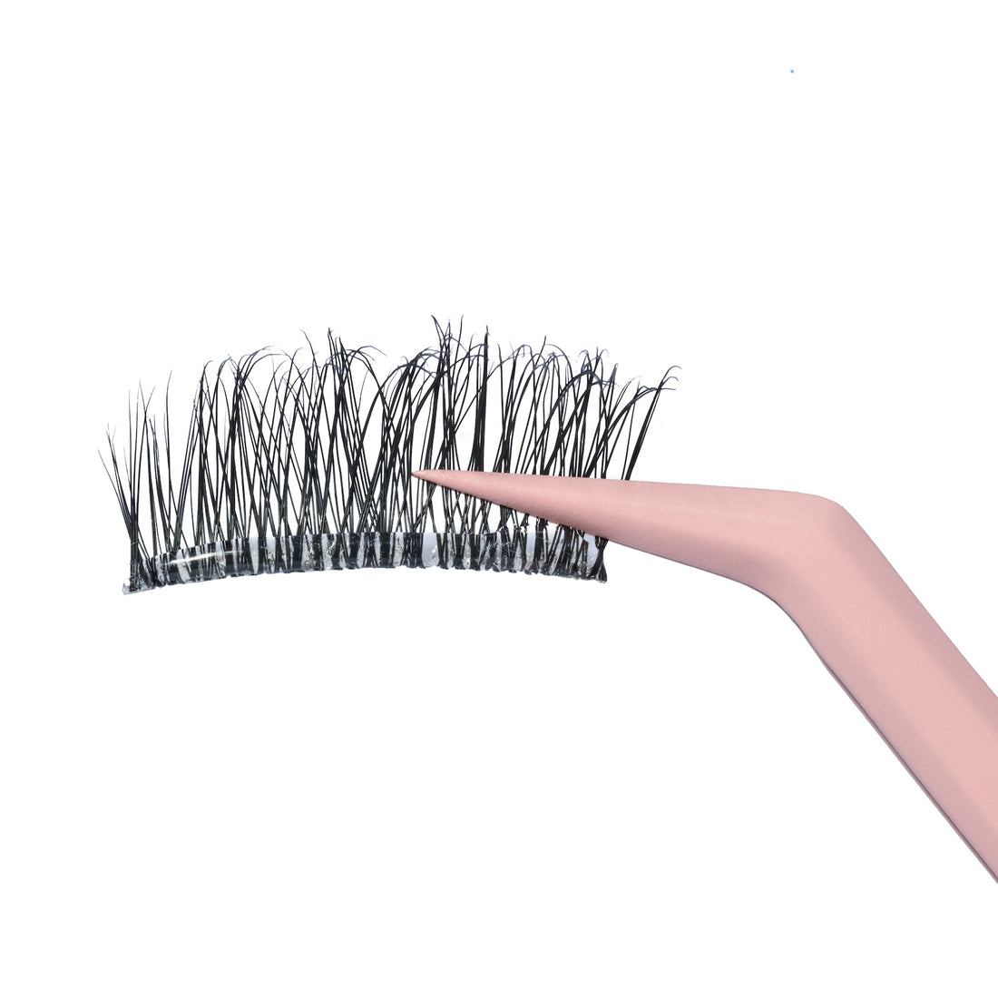 Close-up of half length pre-glued underlashes by Donna May London – lightweight and ready to apply
