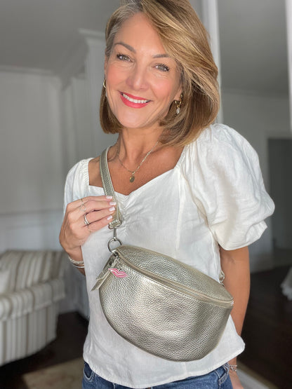 Champagne Gold Leather Bum Bag