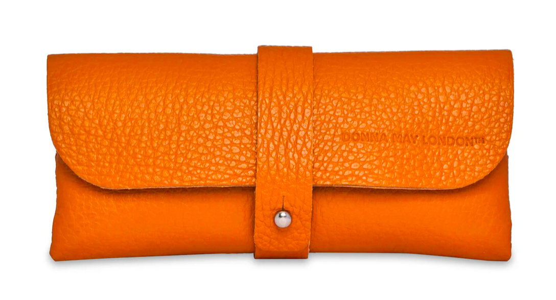 Orange Leather Glasses Case