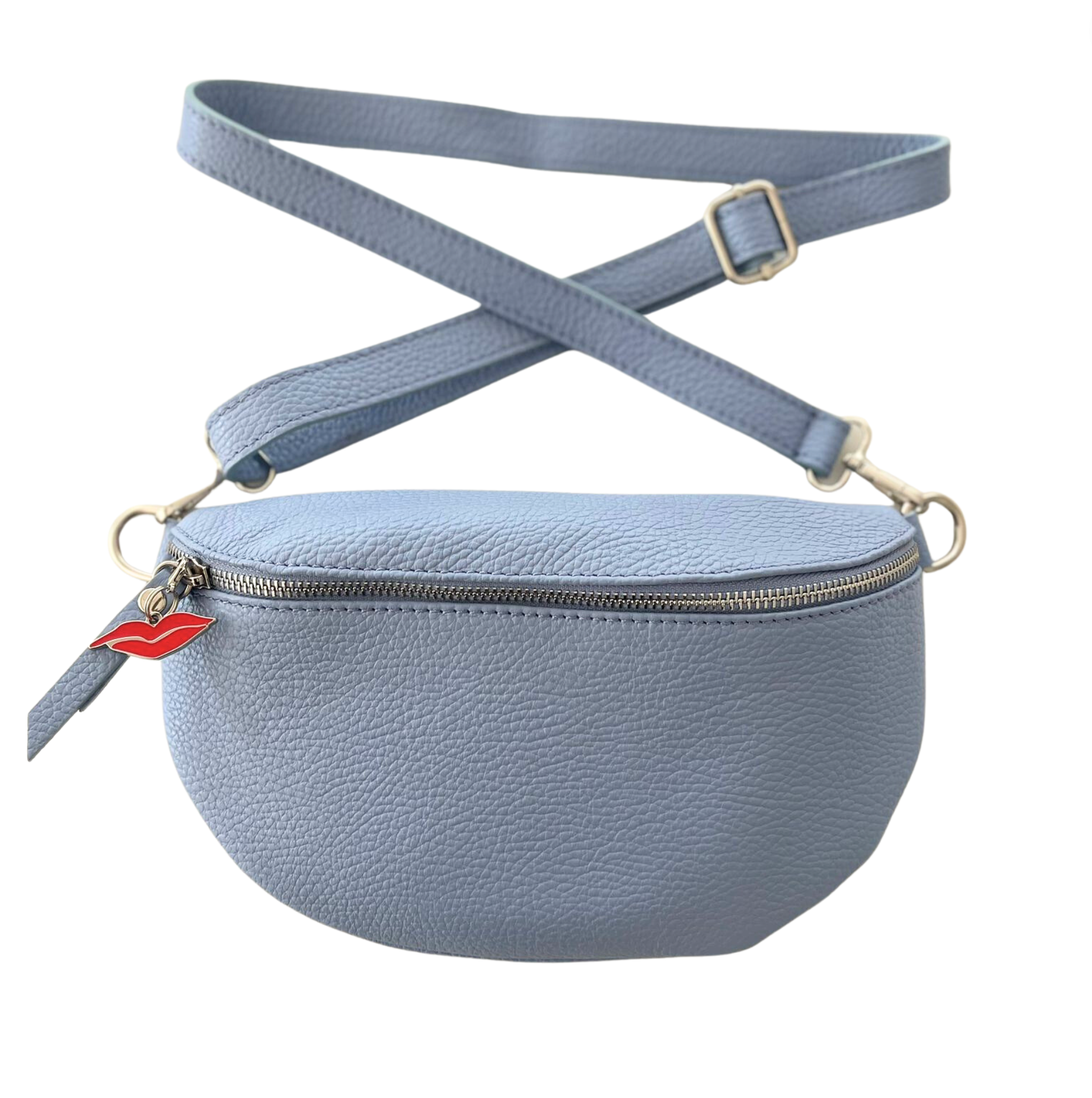 Azzurro City Bag in Pale Blue With Leather Strap