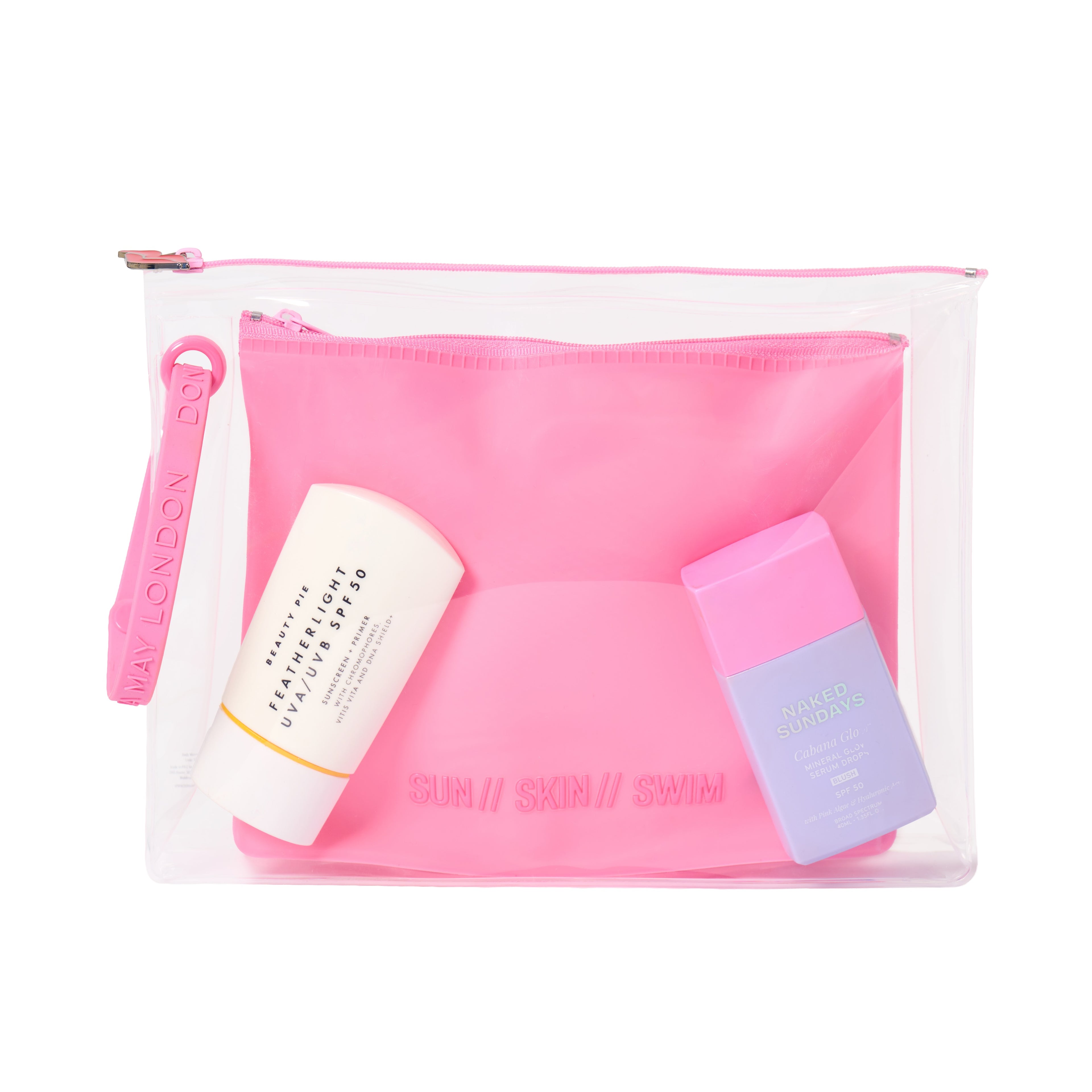 Bikini &amp; SPF Bag Duo in Pink