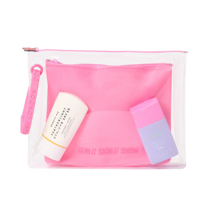 Bikini &amp; SPF Bag Duo in Pink
