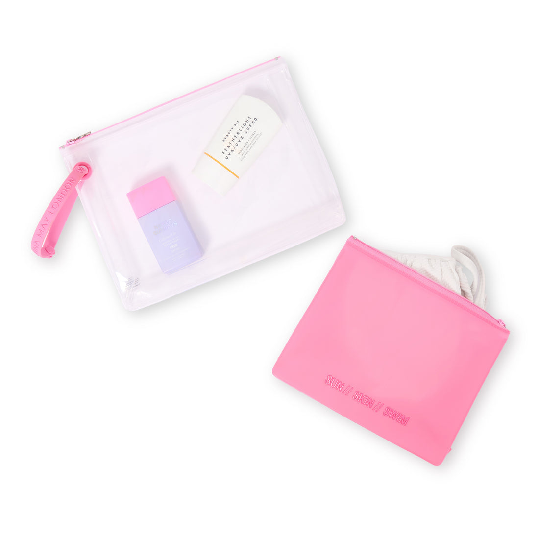 Bikini &amp; SPF Bag Duo in Pink