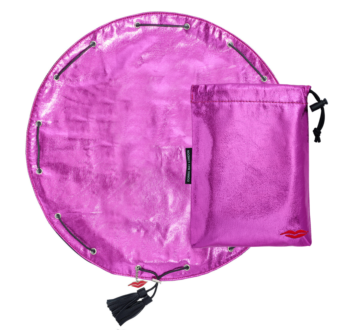 Bright Pink Shiny Makeup Bag