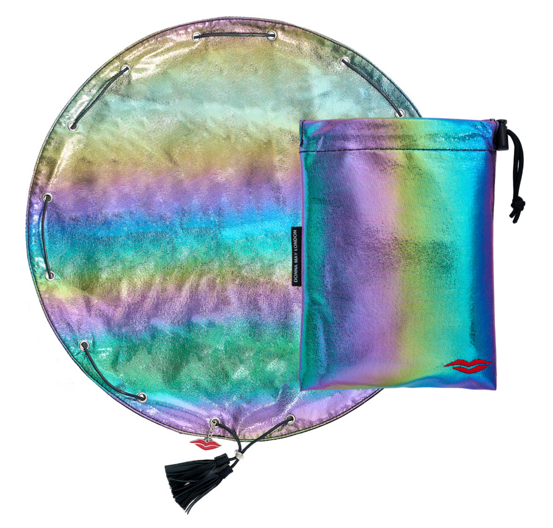 Lay Flat Makeup Bag - Rainbow Metallic