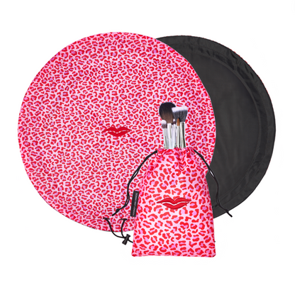 Red &amp; Pink Drawstring Makeup Bag