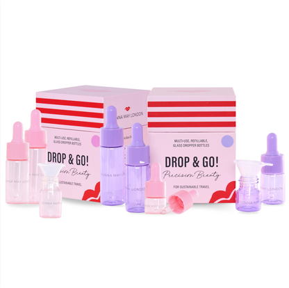 Glass Dropper Bottles Set of 4 in PINK