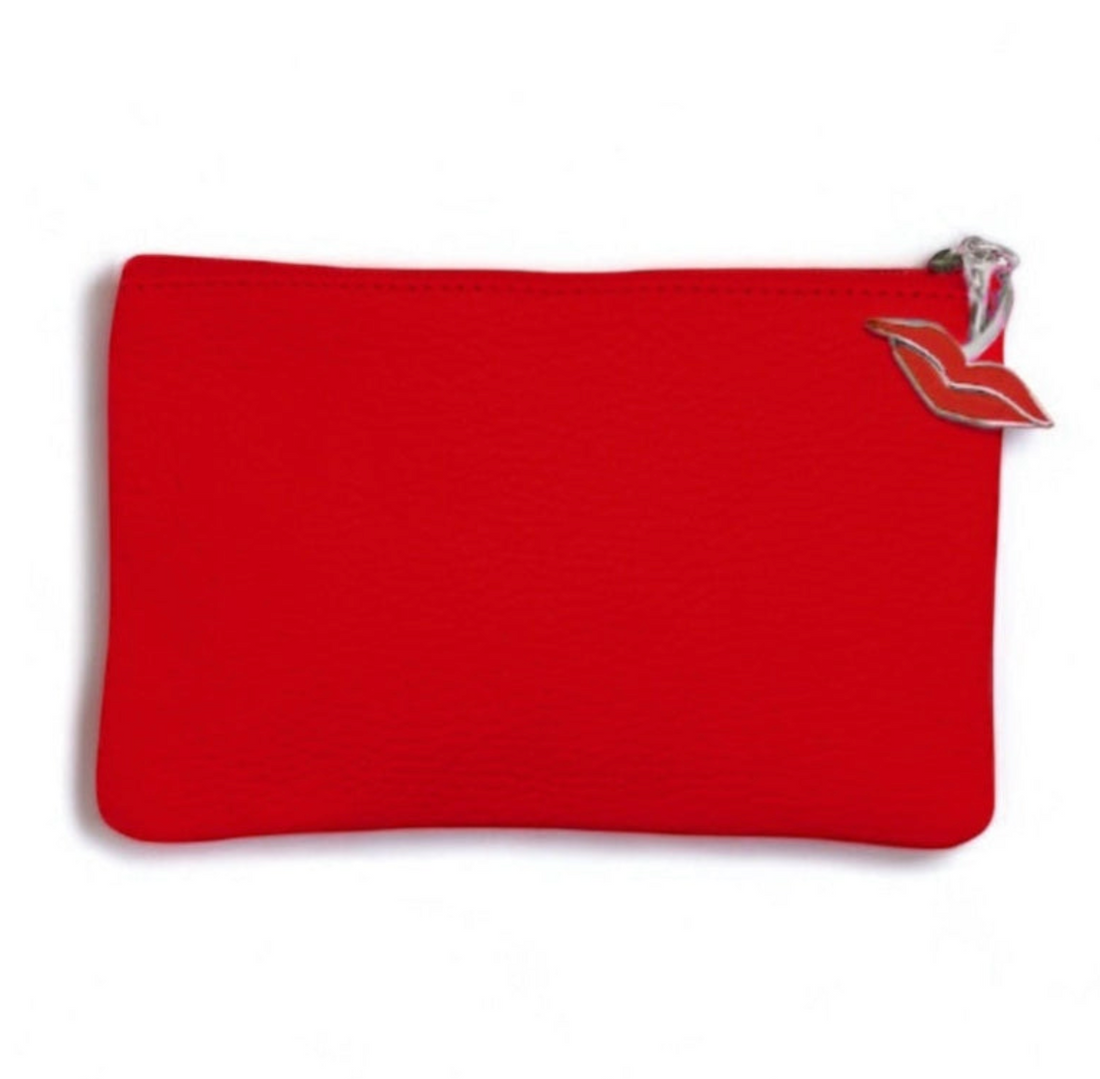 Brighton Lipstick & Penny Purse in Red & Pink Leather