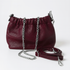 maroon coloured cross body bag