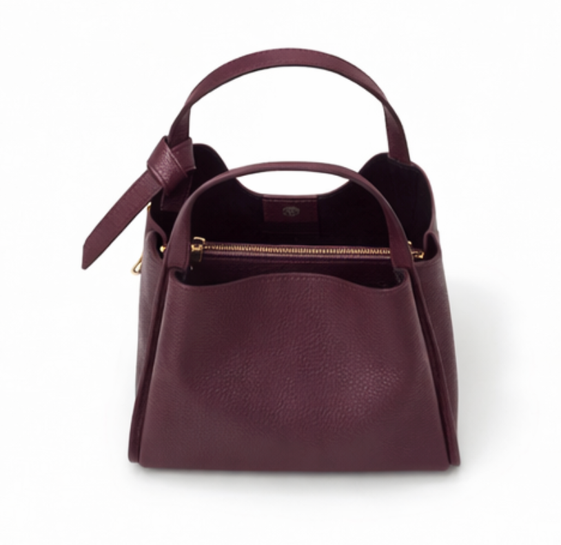 Bow Bag in Deep Plum - The Everyday Luxe Mini Tote