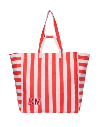 The Everyday Tote – Red &amp; Pink Stripe