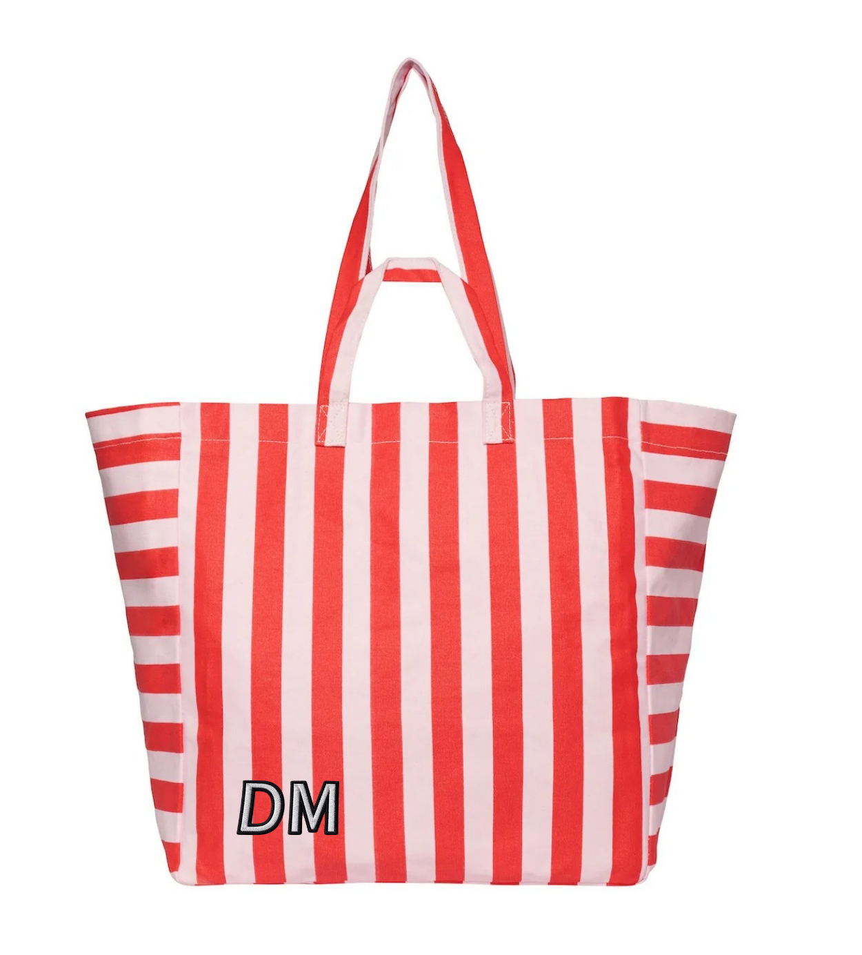 The Everyday Tote – Red &amp; Pink Stripe