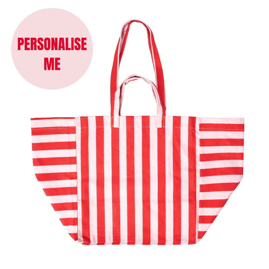 The Everyday Tote – Red &amp; Pink Stripe