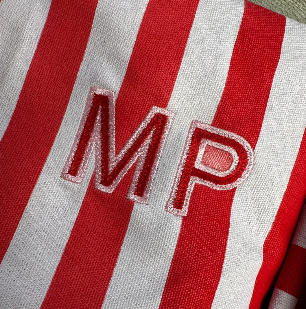 Red &amp; White Stripe Oversized Tote - Personalised