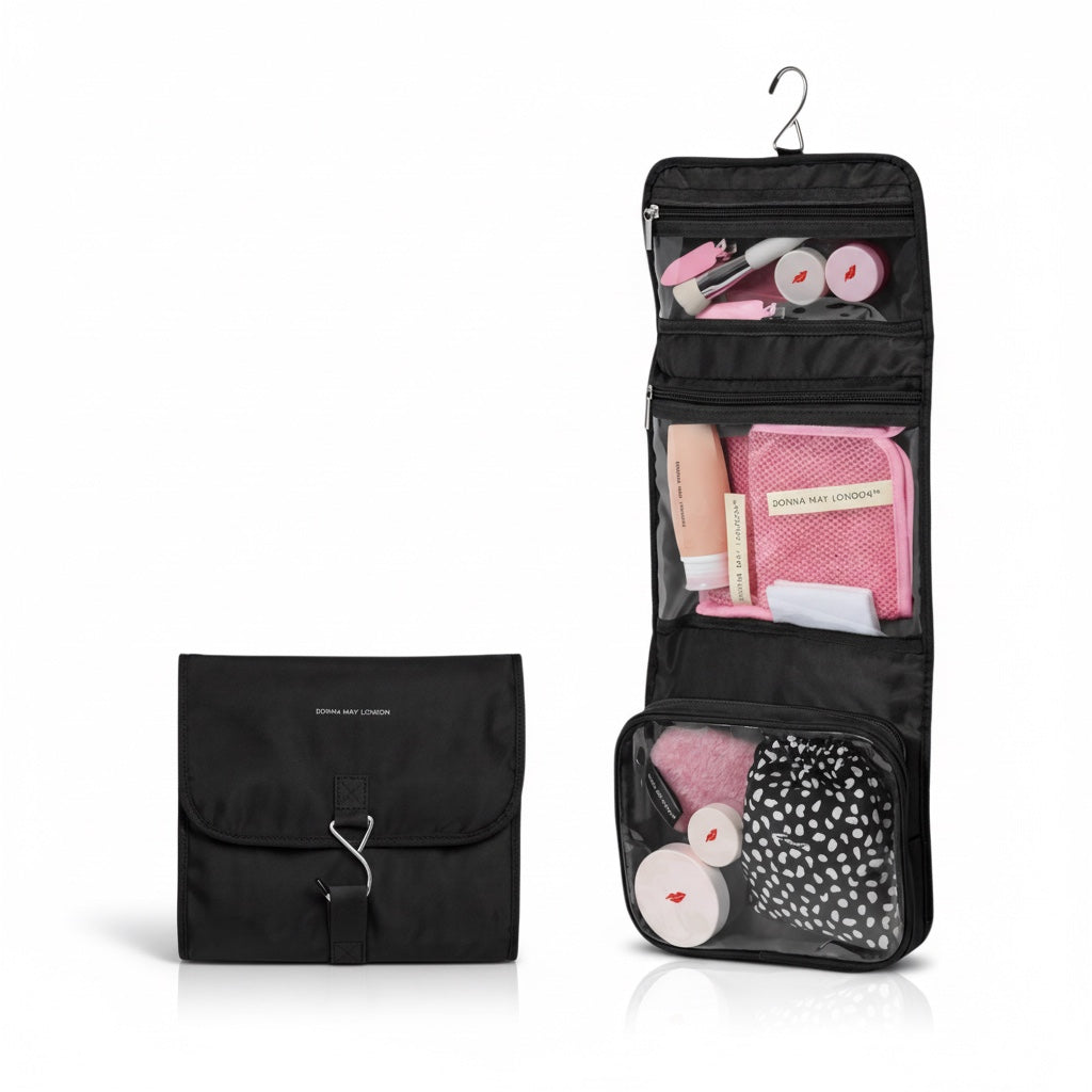 Fold &amp; Go Hanging Wash Bag in Black