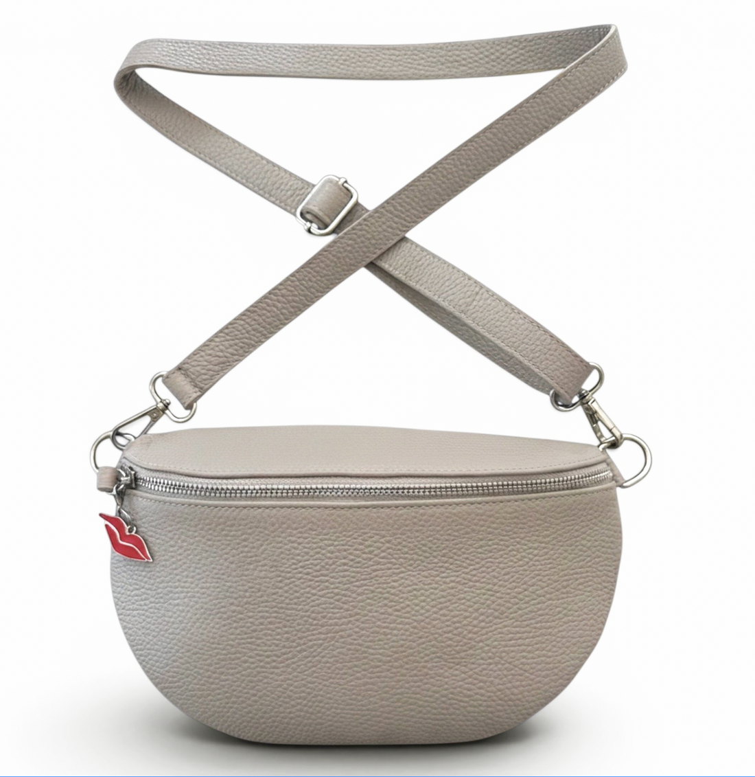 cross body bag in pebble leather