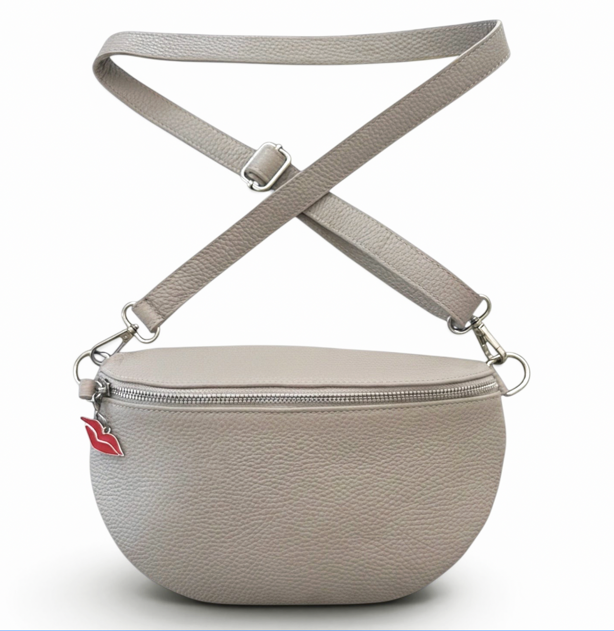 cross body bag in pebble leather