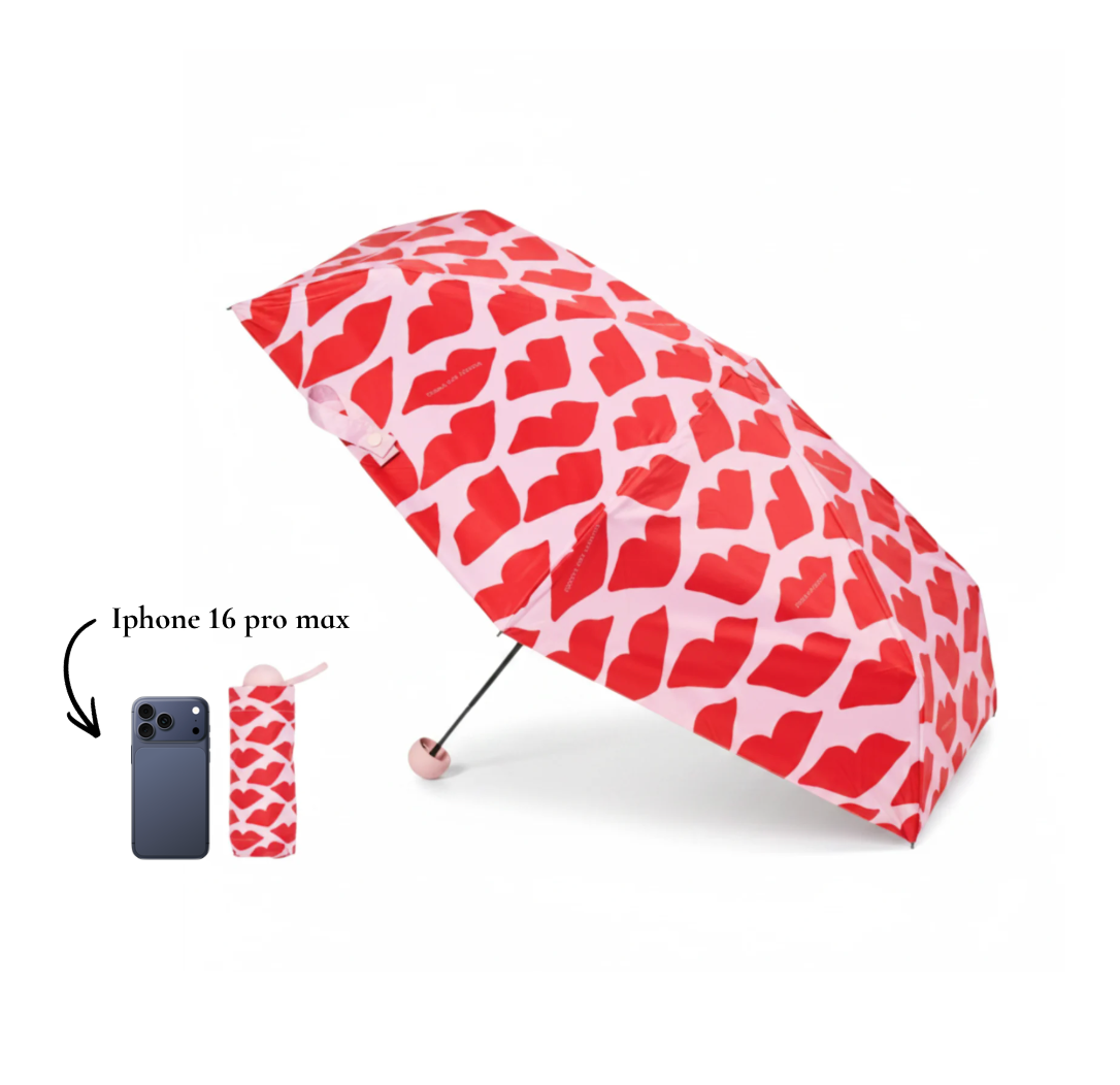 Mini Red Lip UV Umbrella - For Rain &amp; Shine