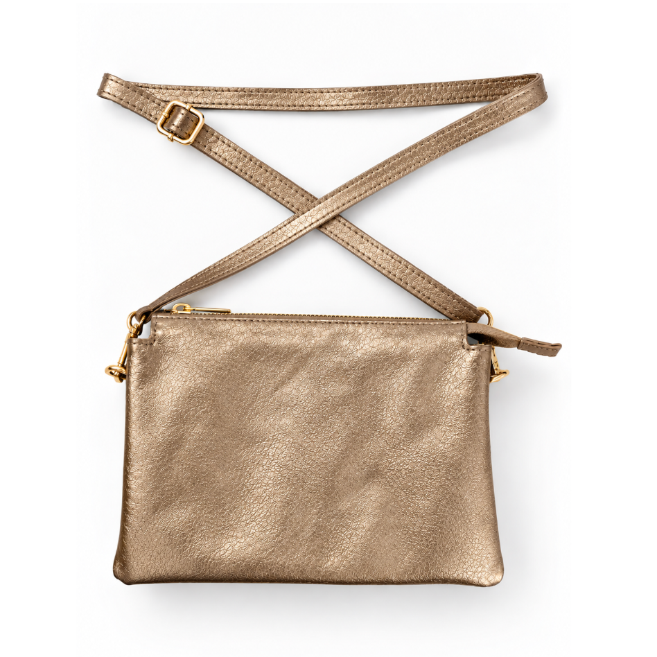 Trinity Cross Body bag in Antique Gold