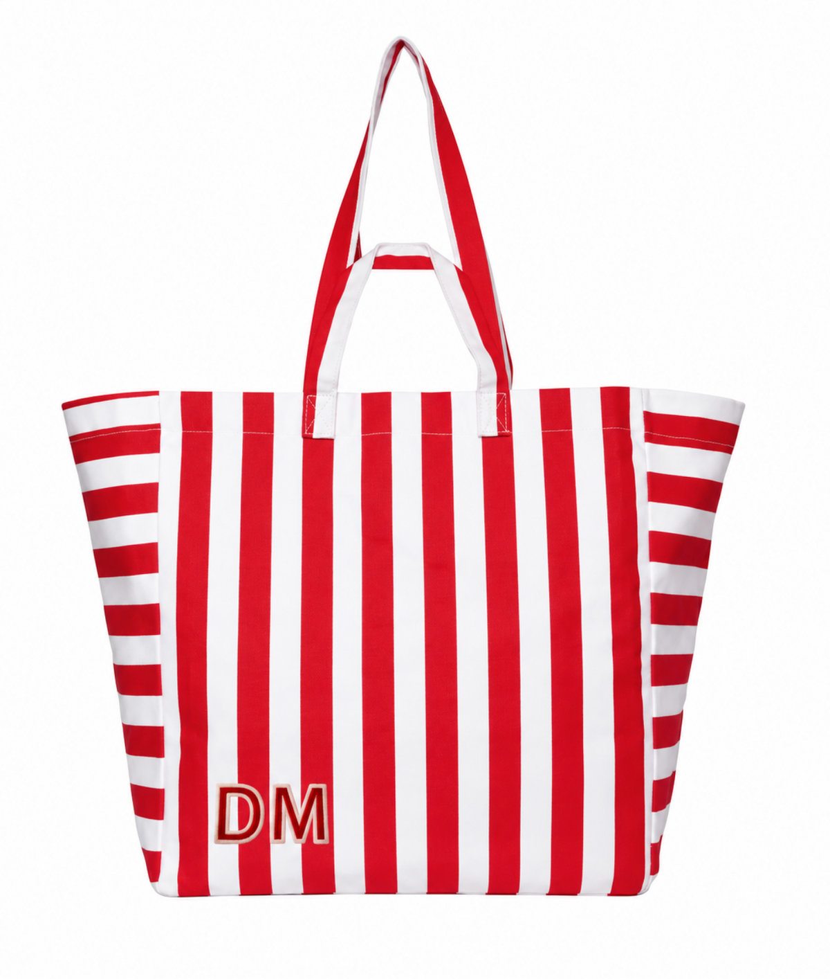 Red &amp; White Stripe Oversized Tote - Personalised
