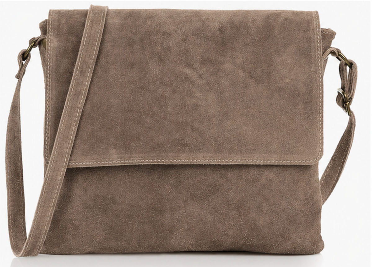 The Everyday Italian Suede Bag in Mink