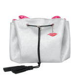 Silver lay flat makeup bag